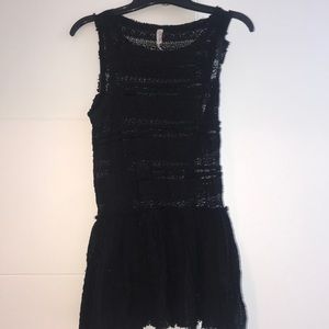 Free People Lace Black tank